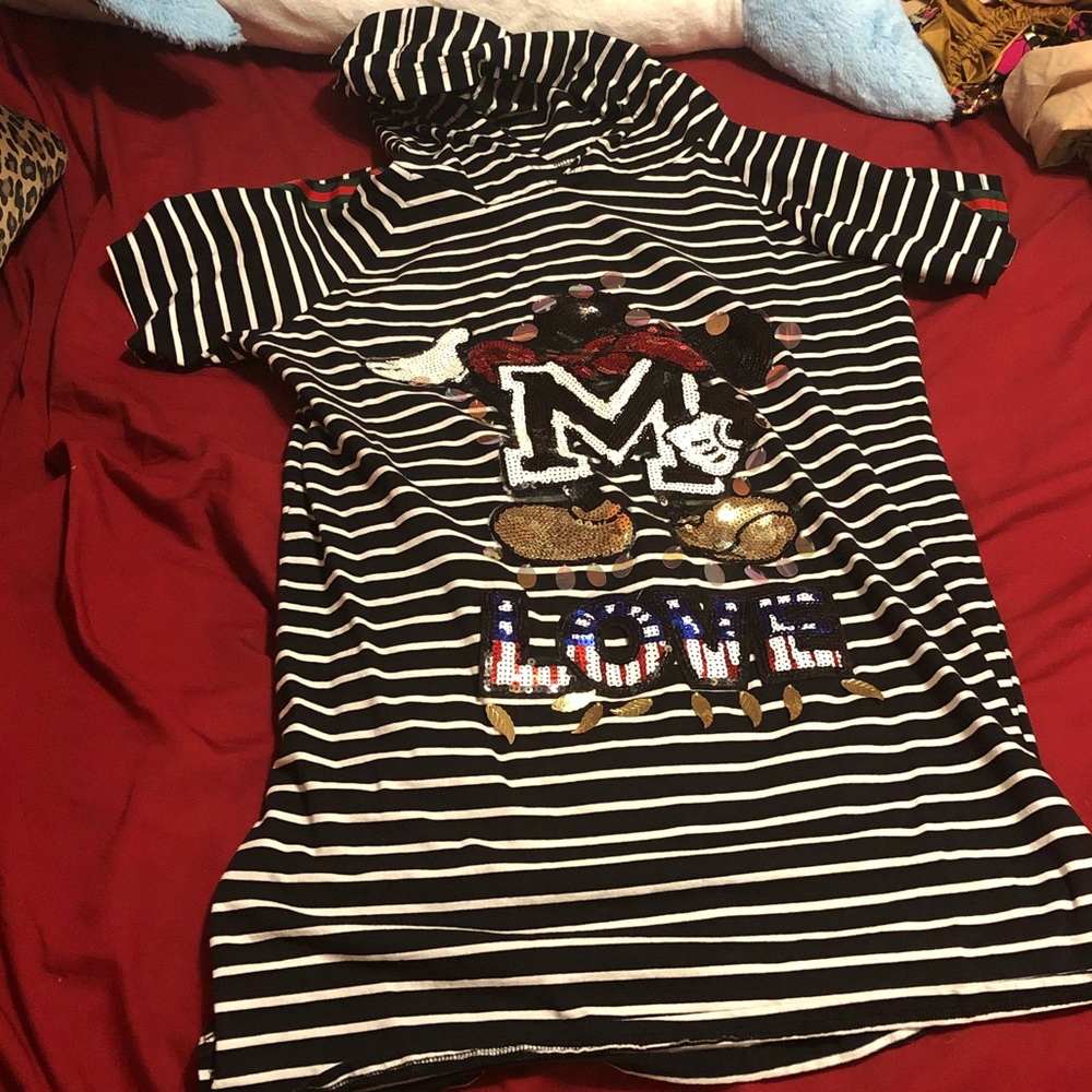 Cute Mickey Mouse Striped Dress